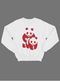 Модный свитшот - толстовка без капюшона с принтом "Panda on panda"