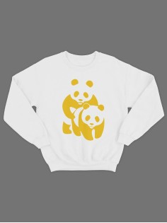 Модный свитшот - толстовка без капюшона с принтом "Panda on panda"