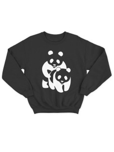 Модный свитшот - толстовка без капюшона с принтом "Panda on panda"