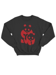 Модный свитшот - толстовка без капюшона с принтом "Panda on panda"