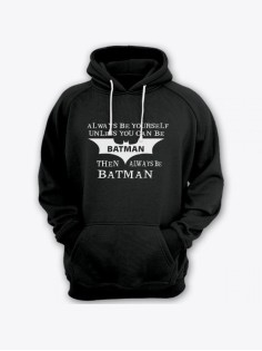 Мужская толстовка с капюшоном с принтом «Always be» / Худи с прикольной надписью.