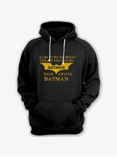 Мужская толстовка с капюшоном с принтом «Always be» / Худи с прикольной надписью.