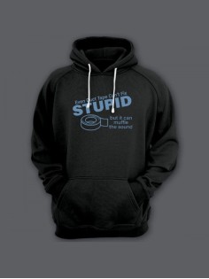 Прикольная мужская толстовка с капюшоном - худи с принтом "Even duct tape cant fix stupid"