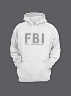 Мужская толстовка с капюшоном с принтом «FBI» / Худи с прикольной надписью.