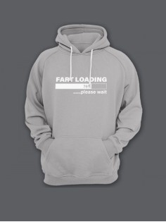 Прикольная мужская толстовка с капюшоном - худи с принтом "Fart loading"
