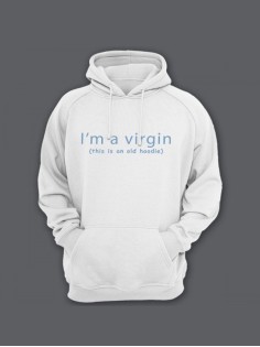 Прикольная мужская толстовка с капюшоном - худи с принтом "Im a virgin"
