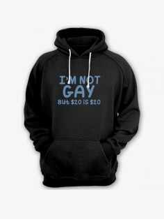 Прикольная мужская толстовка с капюшоном - худи с принтом "Im not gay"