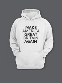 Прикольная мужская толстовка с капюшоном - худи с принтом "Make America Great Britain Again"