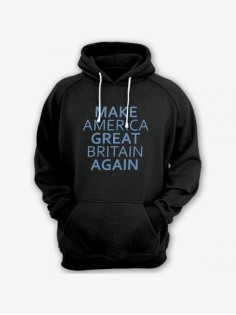 Прикольная мужская толстовка с капюшоном - худи с принтом "Make America Great Britain Again"