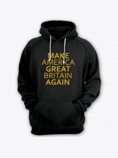 Прикольная мужская толстовка с капюшоном - худи с принтом "Make America Great Britain Again"