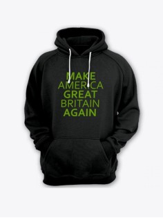 Прикольная мужская толстовка с капюшоном - худи с принтом "Make America Great Britain Again"
