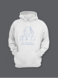 Прикольная мужская толстовка с капюшоном - худи с принтом "Stop making drama"