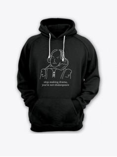 Прикольная мужская толстовка с капюшоном - худи с принтом "Stop making drama"