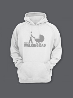 Прикольная мужская толстовка с капюшоном - худи с принтом "The walking dad"