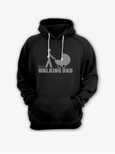 Прикольная мужская толстовка с капюшоном - худи с принтом "The walking dad"