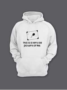 Прикольная мужская толстовка с капюшоном - худи с принтом "This is a very old picture of me"