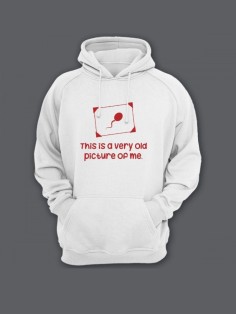 Прикольная мужская толстовка с капюшоном - худи с принтом "This is a very old picture of me"