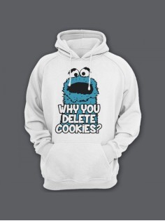 Прикольная мужская толстовка с капюшоном - худи с принтом "Why you delete cookies"