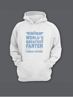 Прикольная мужская толстовка с капюшоном - худи с принтом "World's greatest farter"