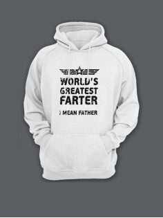 Прикольная мужская толстовка с капюшоном - худи с принтом "World's greatest farter"