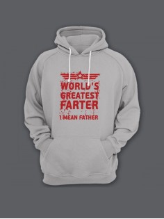 Прикольная мужская толстовка с капюшоном - худи с принтом "World's greatest farter"