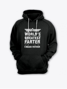 Прикольная мужская толстовка с капюшоном - худи с принтом "World's greatest farter"