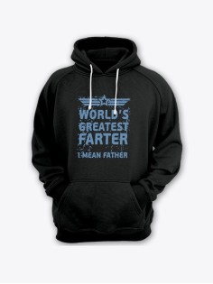 Прикольная мужская толстовка с капюшоном - худи с принтом "World's greatest farter"