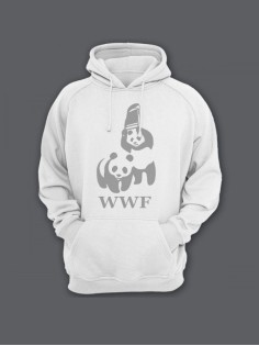 Мужская толстовка с капюшоном с принтом «WWF» / Худи с прикольной надписью.