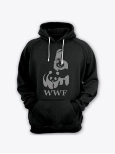 Мужская толстовка с капюшоном с принтом «WWF» / Худи с прикольной надписью.