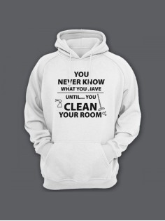 Прикольная мужская толстовка с капюшоном - худи с принтом "You never know what you have until"