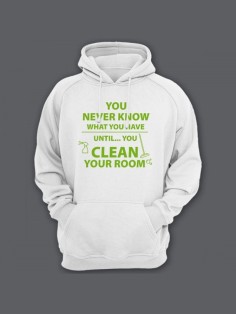 Прикольная мужская толстовка с капюшоном - худи с принтом "You never know what you have until"