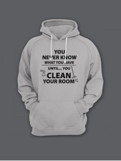 Прикольная мужская толстовка с капюшоном - худи с принтом "You never know what you have until"