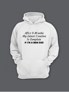 Прикольная мужская толстовка с капюшоном - худи с принтом "After 9 months my latest creation is"