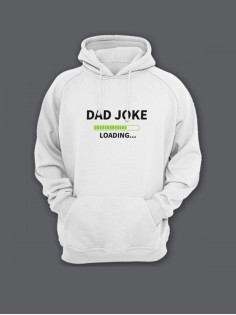 Прикольная мужская толстовка с капюшоном - худи с принтом "Dad joke loading"