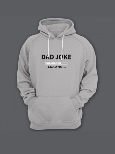 Прикольная мужская толстовка с капюшоном - худи с принтом "Dad joke loading"