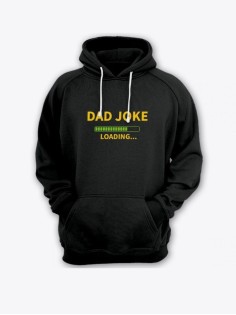 Прикольная мужская толстовка с капюшоном - худи с принтом "Dad joke loading"