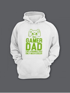 Прикольная мужская толстовка с капюшоном - худи с принтом "I'm a gamer dad"