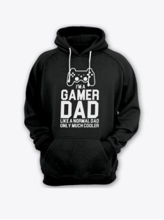 Прикольная мужская толстовка с капюшоном - худи с принтом "I'm a gamer dad"
