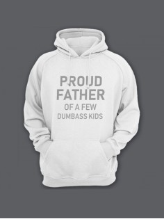 Прикольная толстовка для папы с принтом «Proud father» / Модный худи для самого лучшего папы.