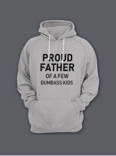 Прикольная толстовка для папы с принтом «Proud father» / Модный худи для самого лучшего папы.