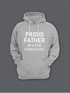 Прикольная толстовка для папы с принтом «Proud father» / Модный худи для самого лучшего папы.