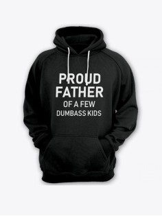 Прикольная толстовка для папы с принтом «Proud father» / Модный худи для самого лучшего папы.