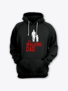 Прикольная мужская толстовка с капюшоном - худи с принтом "The walking dad(1)"
