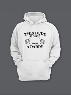 Прикольная мужская толстовка с капюшоном - худи с принтом "This dude is going to be a daddy"