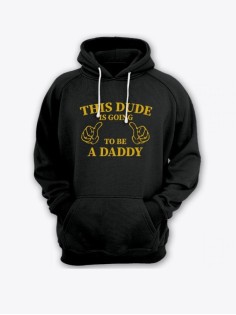 Прикольная мужская толстовка с капюшоном - худи с принтом "This dude is going to be a daddy"