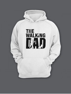Прикольная мужская толстовка с капюшоном - худи с принтом "Walking dad"