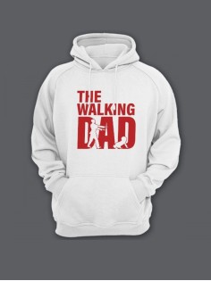 Прикольная мужская толстовка с капюшоном - худи с принтом "Walking dad"