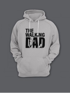 Прикольная мужская толстовка с капюшоном - худи с принтом "Walking dad"