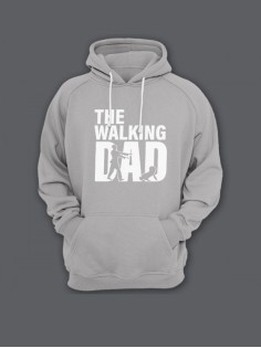 Прикольная мужская толстовка с капюшоном - худи с принтом "Walking dad"
