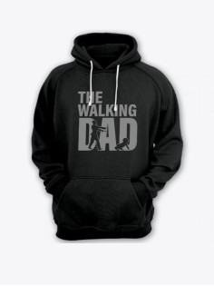 Прикольная мужская толстовка с капюшоном - худи с принтом "Walking dad"